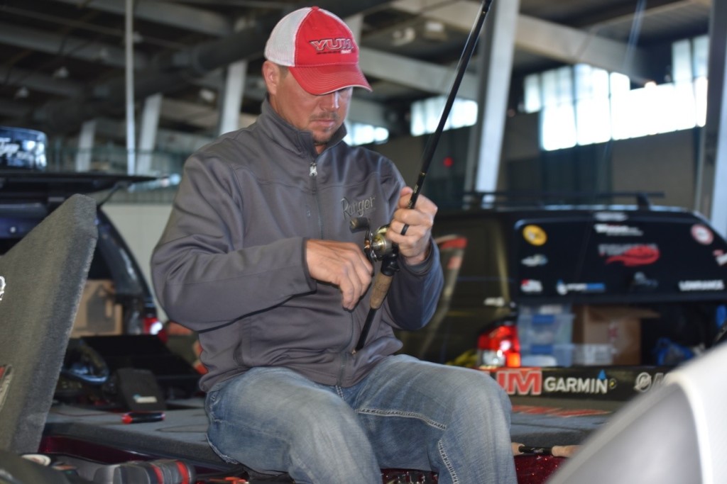 Hometown-favourite Jason Christie was all-business in preparation for the Bassmaster Classic on Grand Lake o’ the Cherokees, in Tulsa Oklahoma.