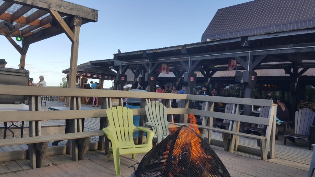 The massive patio at Wilderness Tours main facility (with the restaurant “Rafters”) has so much to offer– including fireplaces, incredible vistas of the Ottawa River, live music and great food & drinks. Did you spot the bungee jumper in the photo below? Photo credit – Ben Martin, Outdoor Action Ontario.